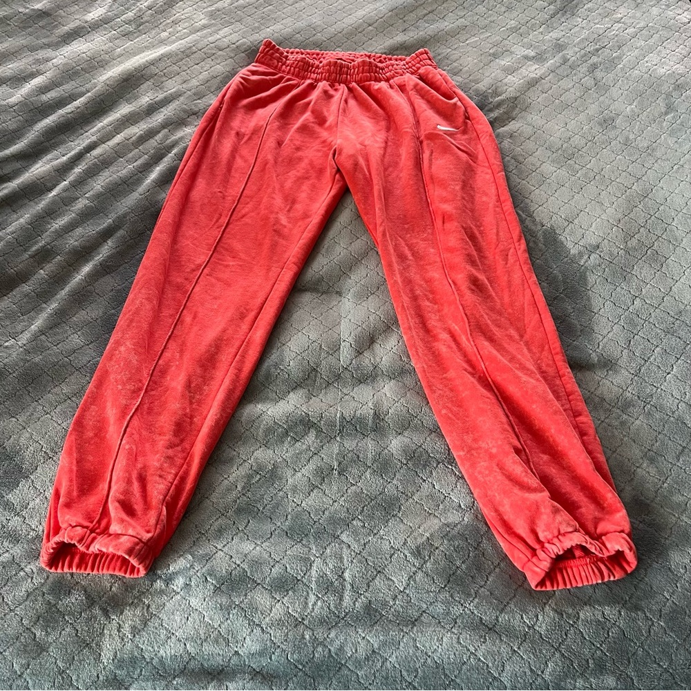 Nike Sportswear Orange Wash Fleece Joggers Sweatpants‎ Small
